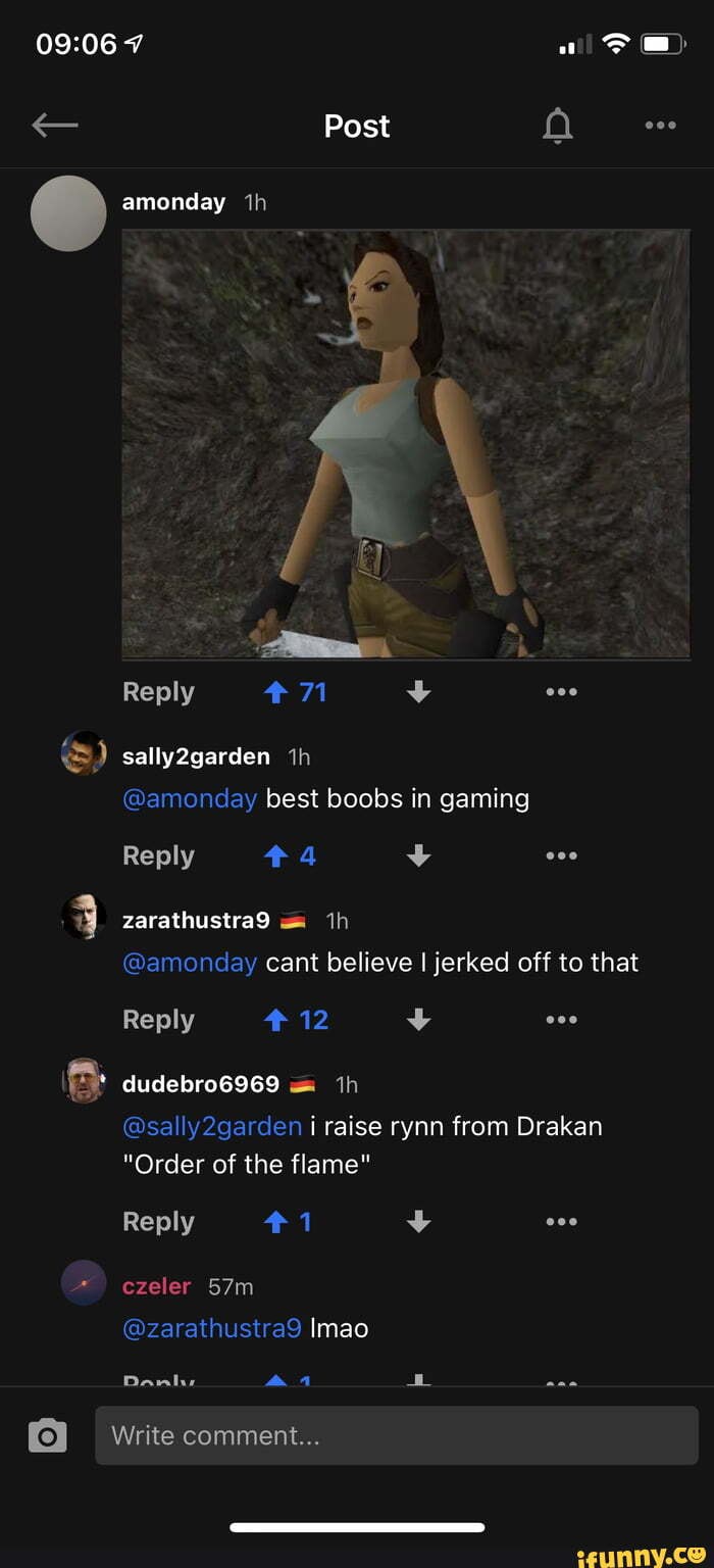 Post C) amonday ih of Reply TA ) Sal y2garden th @amonday best boobs in  gaming Reply