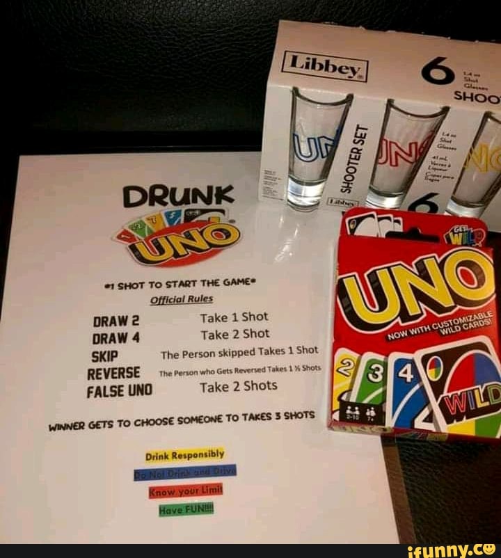 Drunk Uno : un Uno où vous vous faites sanctionner par des shots