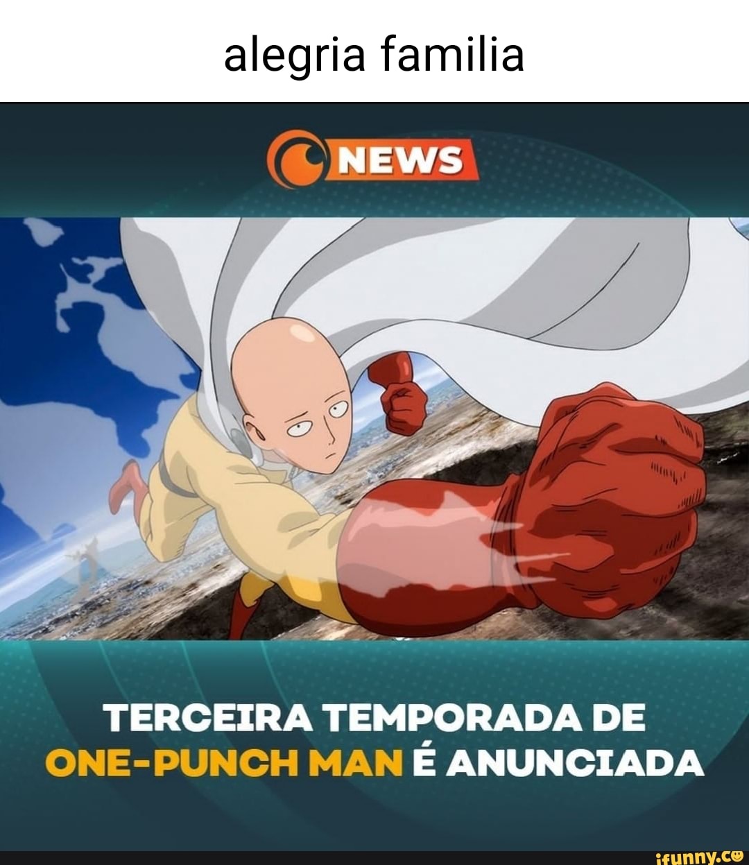 Alegria familia NEWS TERCEIRA TEMPORADA DE ONE-PUNCH MAN E