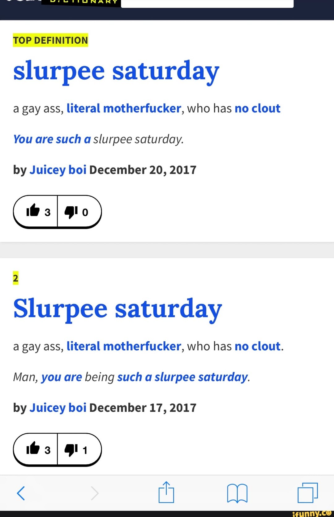 Urban Dictionary definition, Clout