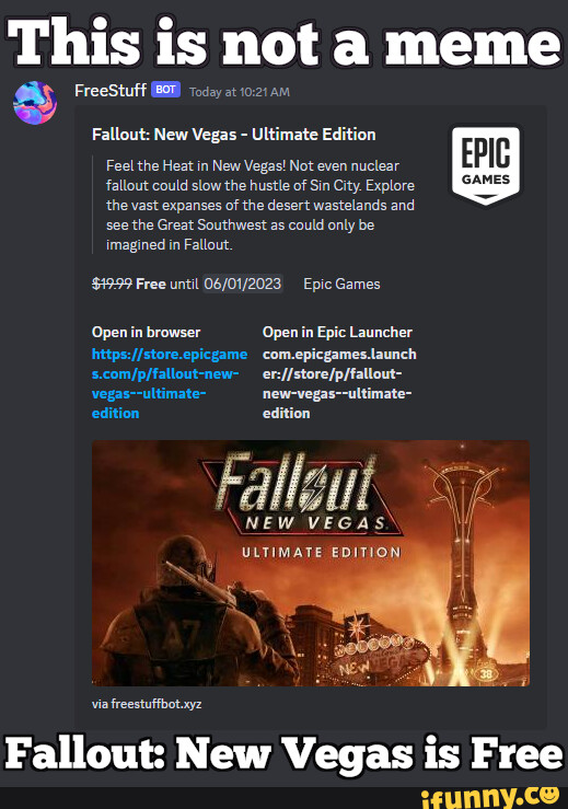 Fallout: New Vegas - Ultimate Edition is currently free on the