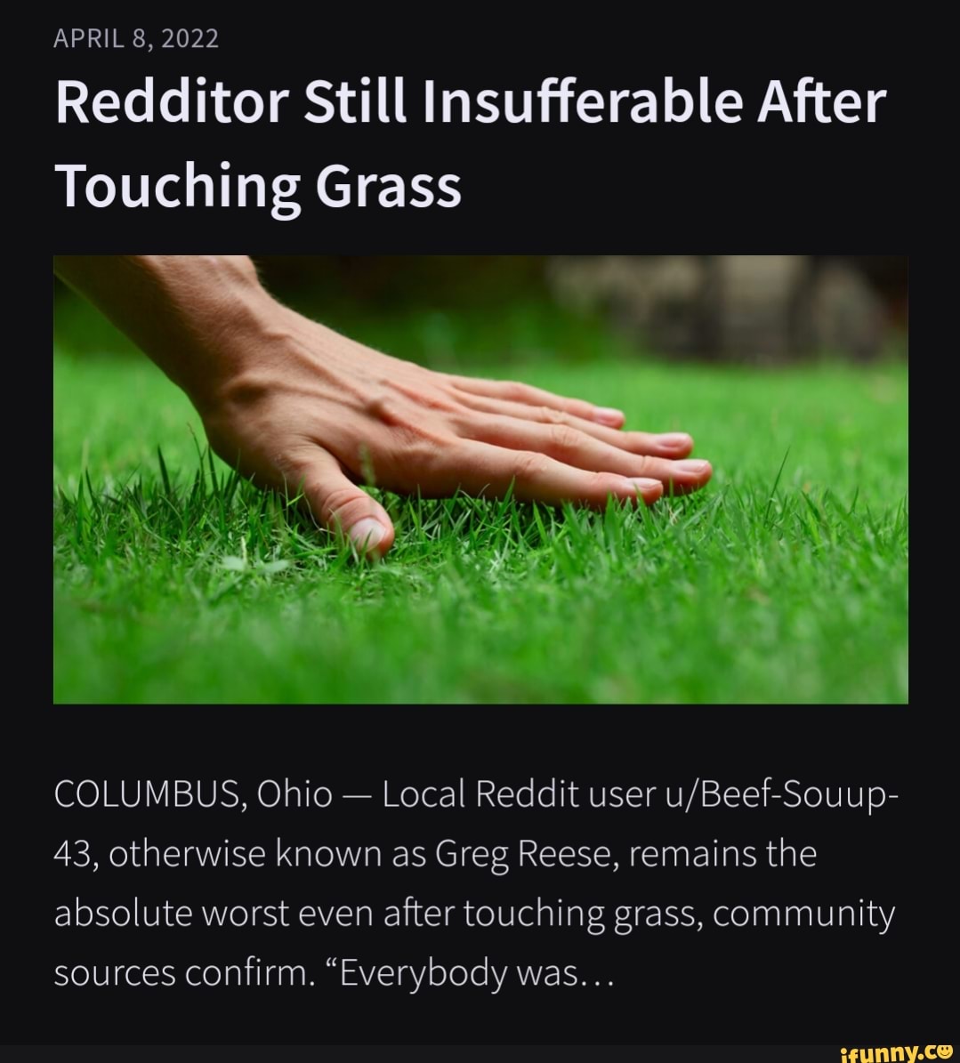 Jonathan irl touch grass meme