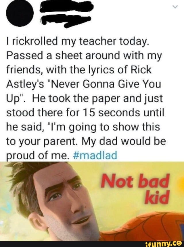 When you look up Rick Astley's Never Gonna Give You Up but instead of  getting the song you get Rick Roll'd - iFunny Brazil