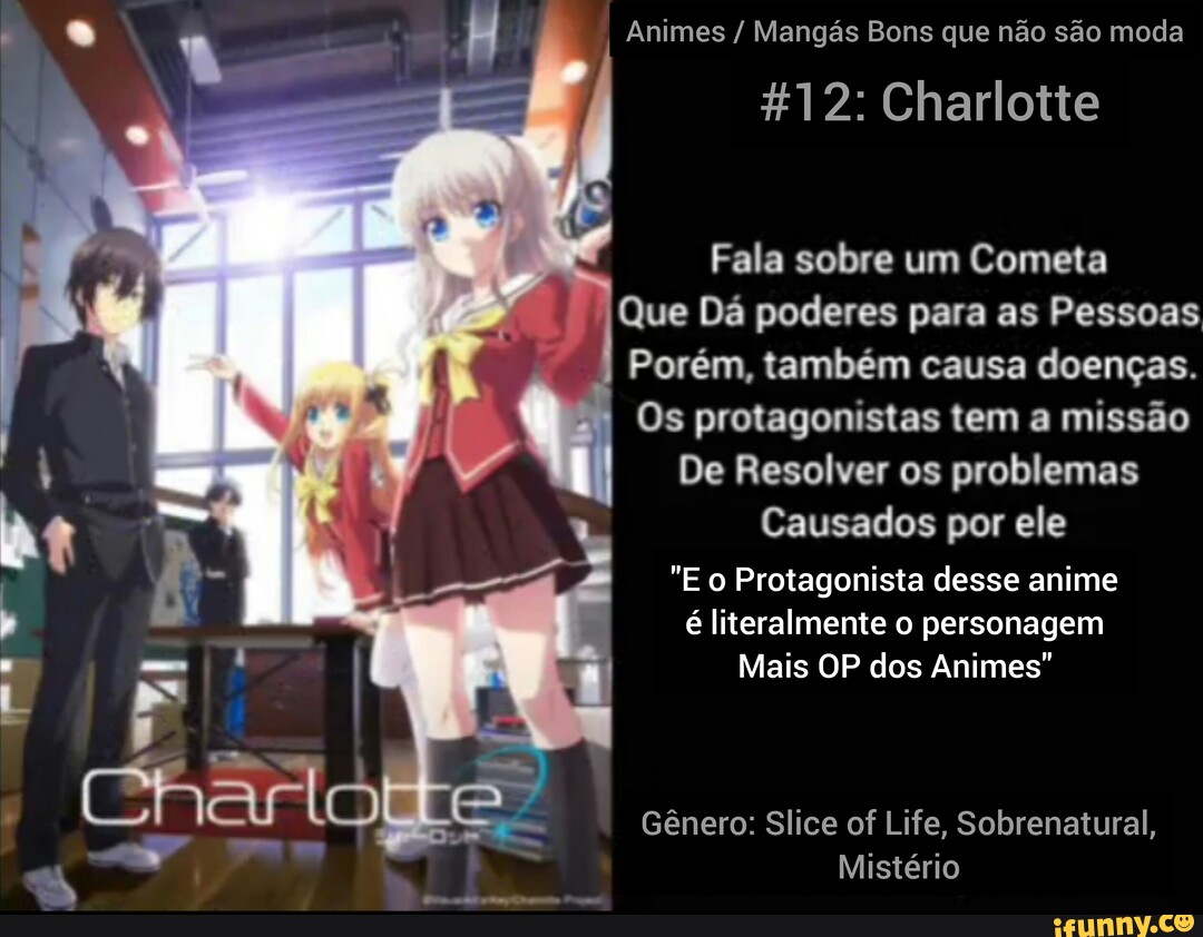 Animes / Mangás Bons que não são moda &12: Charlotte Fala sobre um Cometa  Que Dá poderes