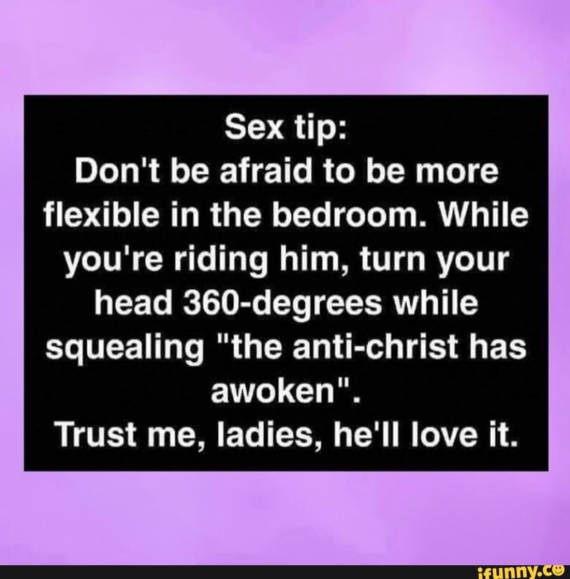 Sex tip: Don't be afraid to be more flexible in the bedroom ...