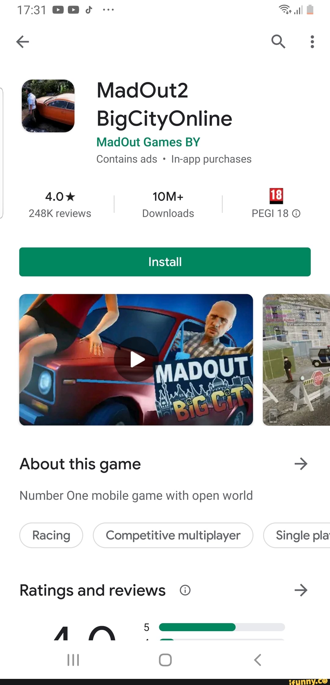 MadOut2 BigCityOnline MadOut Games BY Contains ads In-app purchases 4.0*  18} 248K reviews