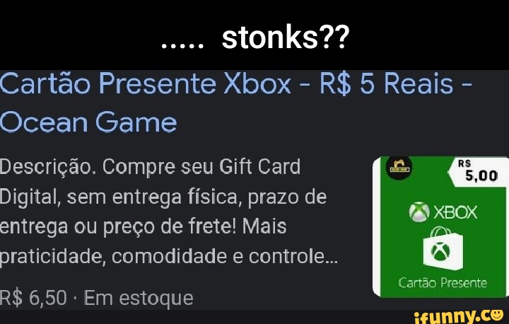 Gift card roblox 5 reais