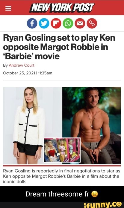 Ryan Gosling set to play Ken in 'Barbie' movie
