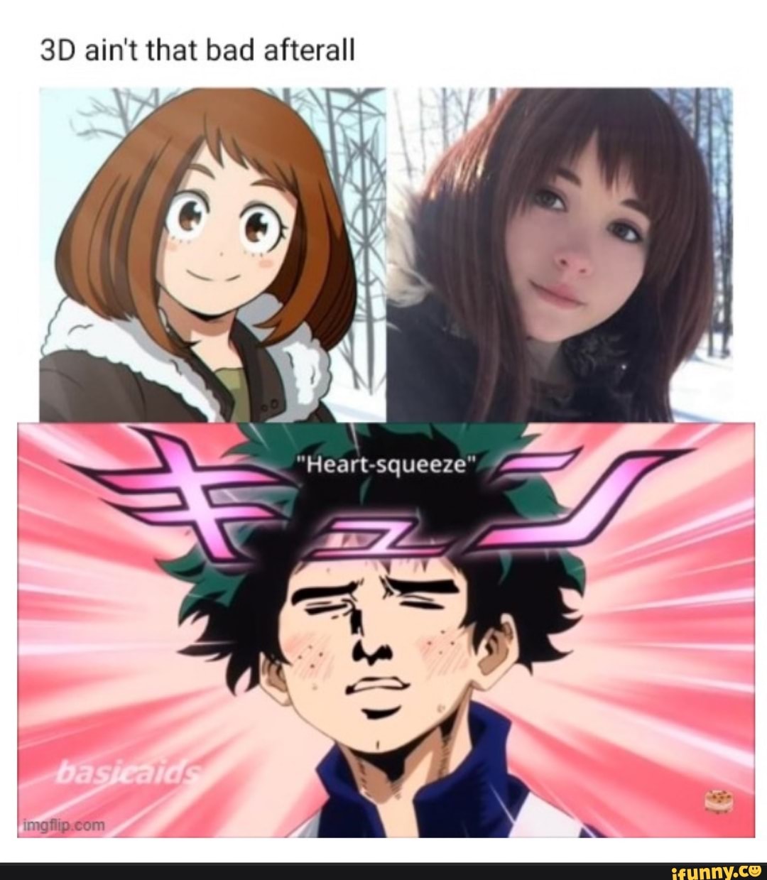 Heart Eyes Anime Meme 3D Face