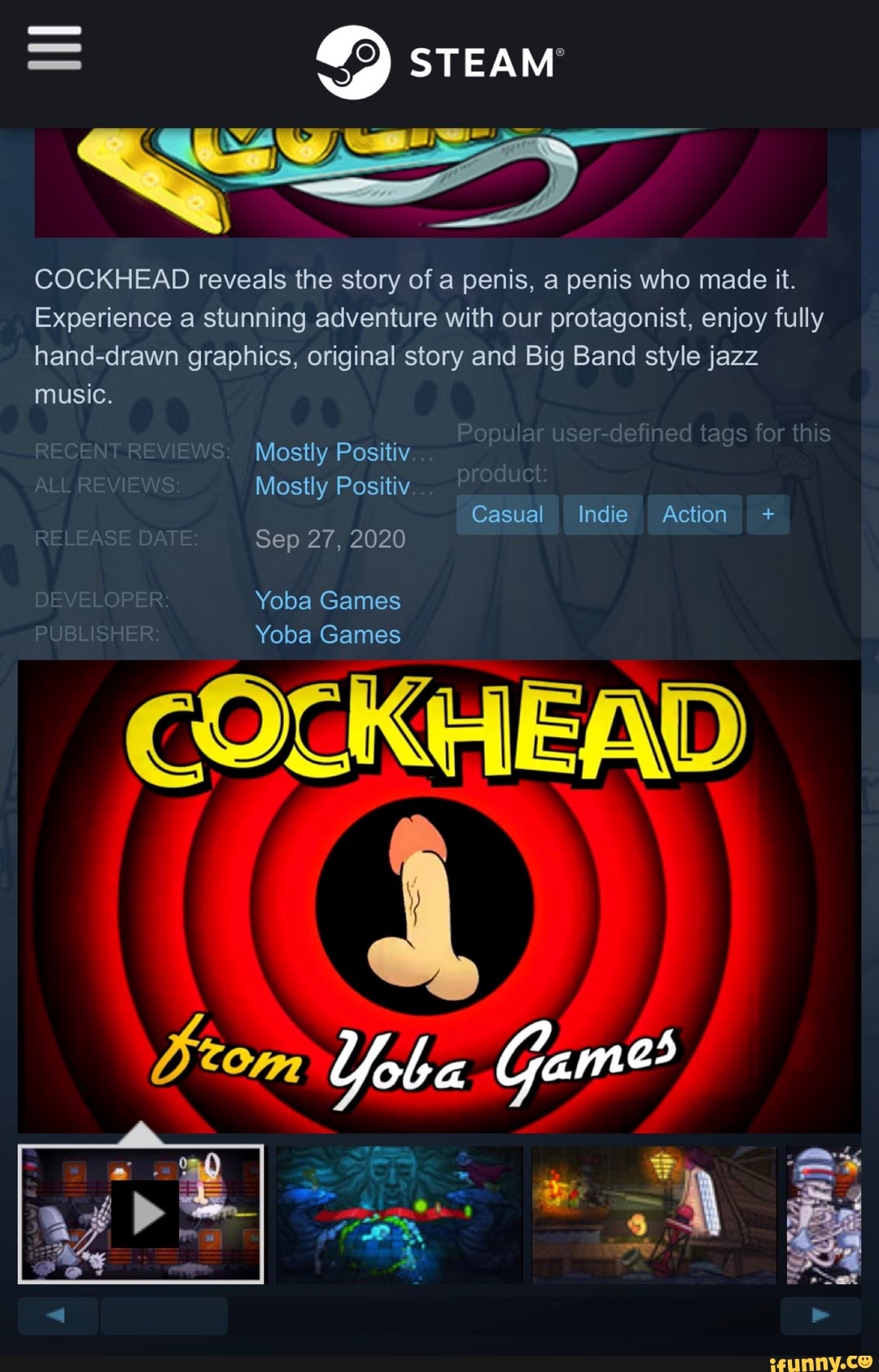 STEAM ww COCKHEAD reveals the story of a penis, a penis who made it.  Experience a