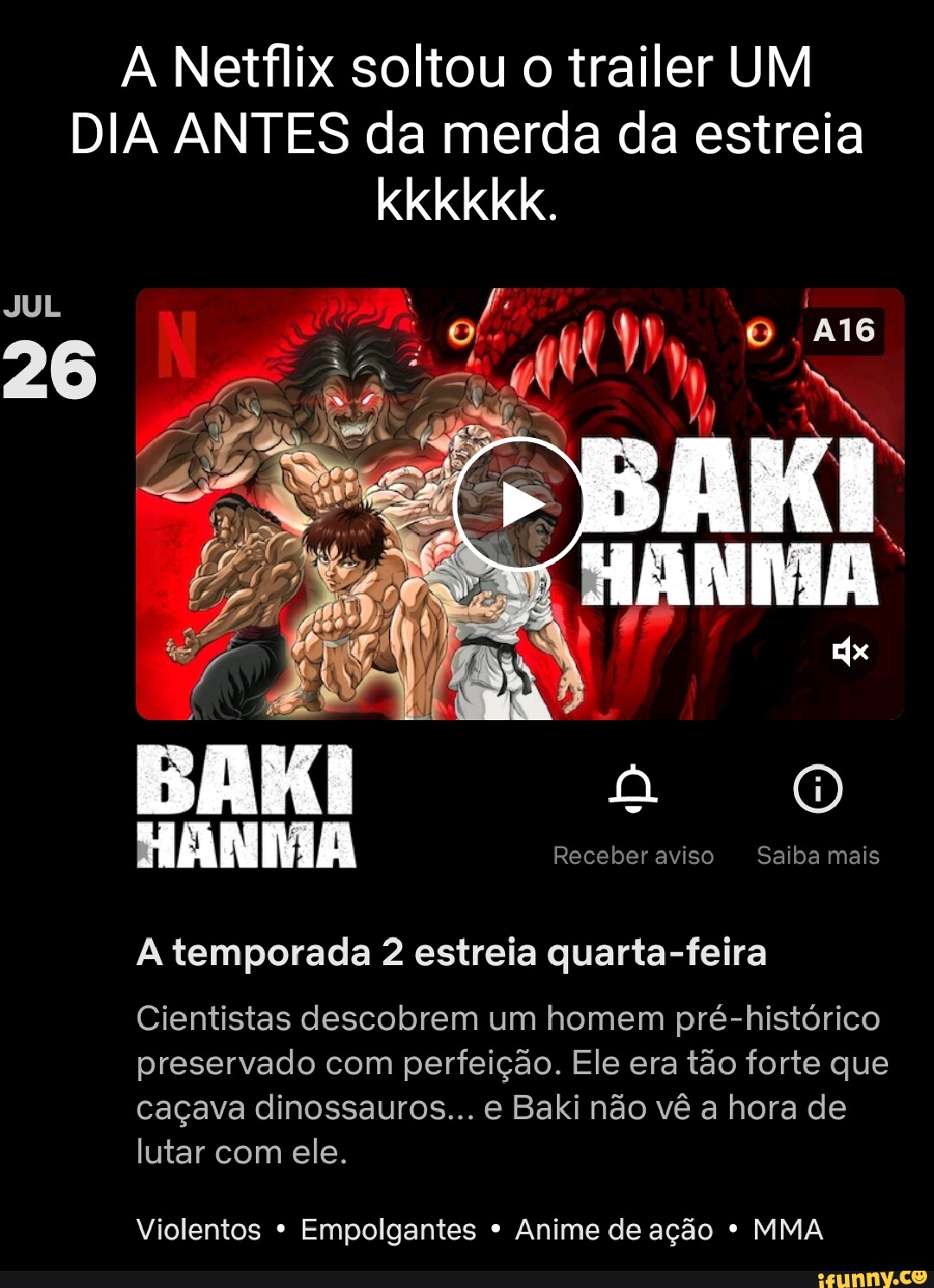 Anime Baki recebe trailer da Netflix