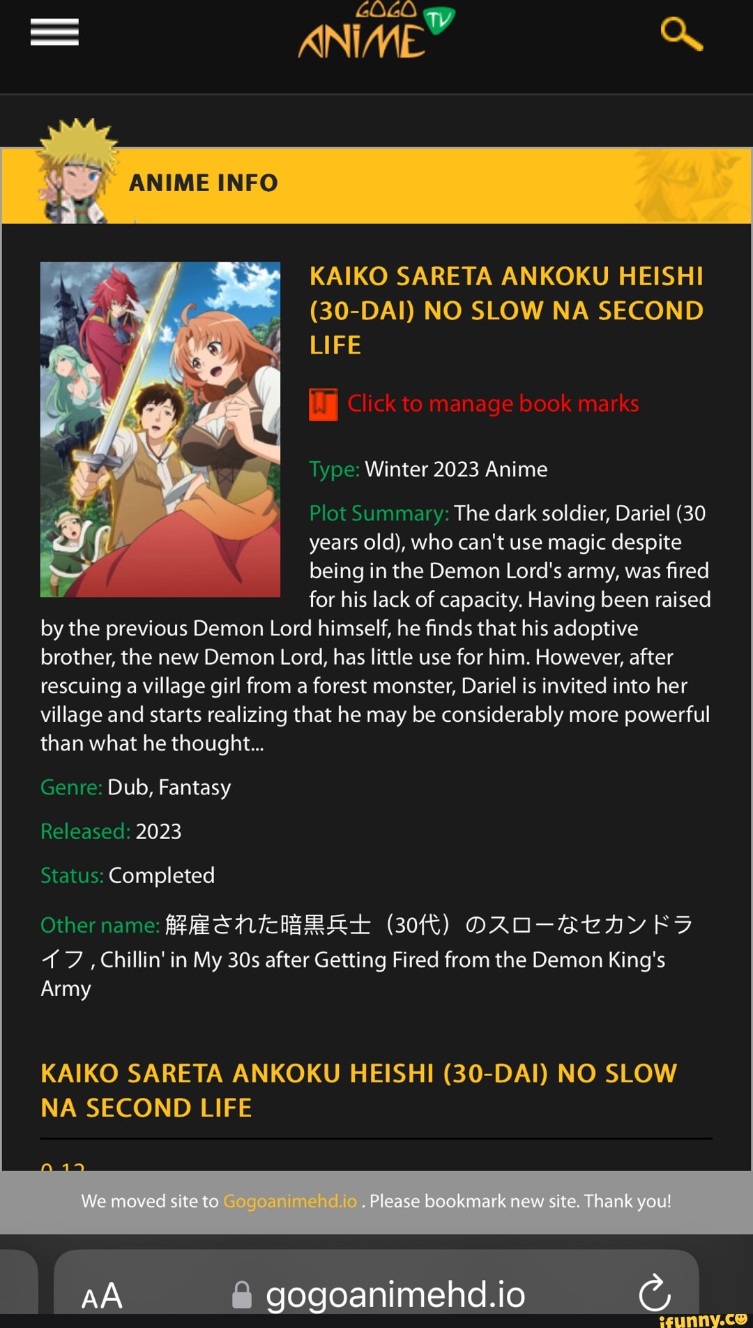 Demon king army fired Dariel  Kaiko sareta Ankoku Heishi (30-dai) no Slow  na Second Life 
