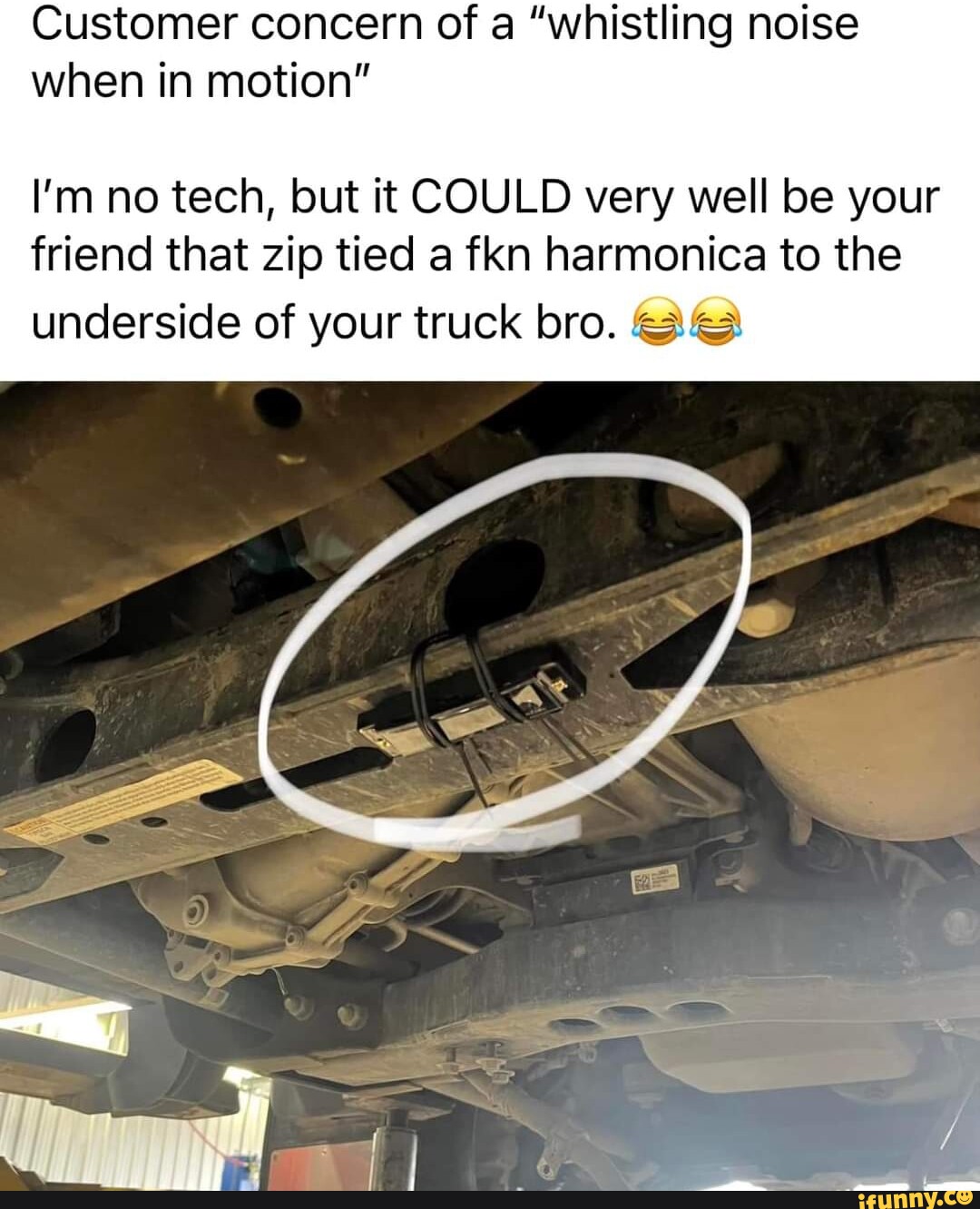 Customer concern of a "whistling noise when in motion" I'm no tech, but