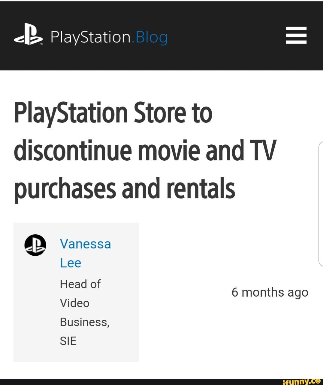 PlayStation Store to discontinue movie and TV purchases and rentals –  PlayStation.Blog