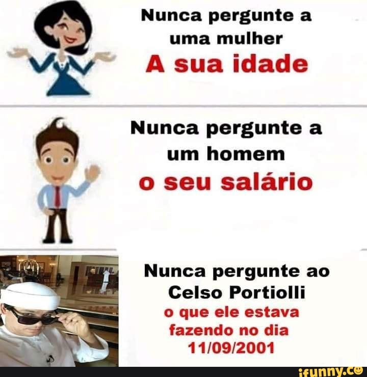 Nunca pergunte a uma mulher sua idade um homem o seu salário