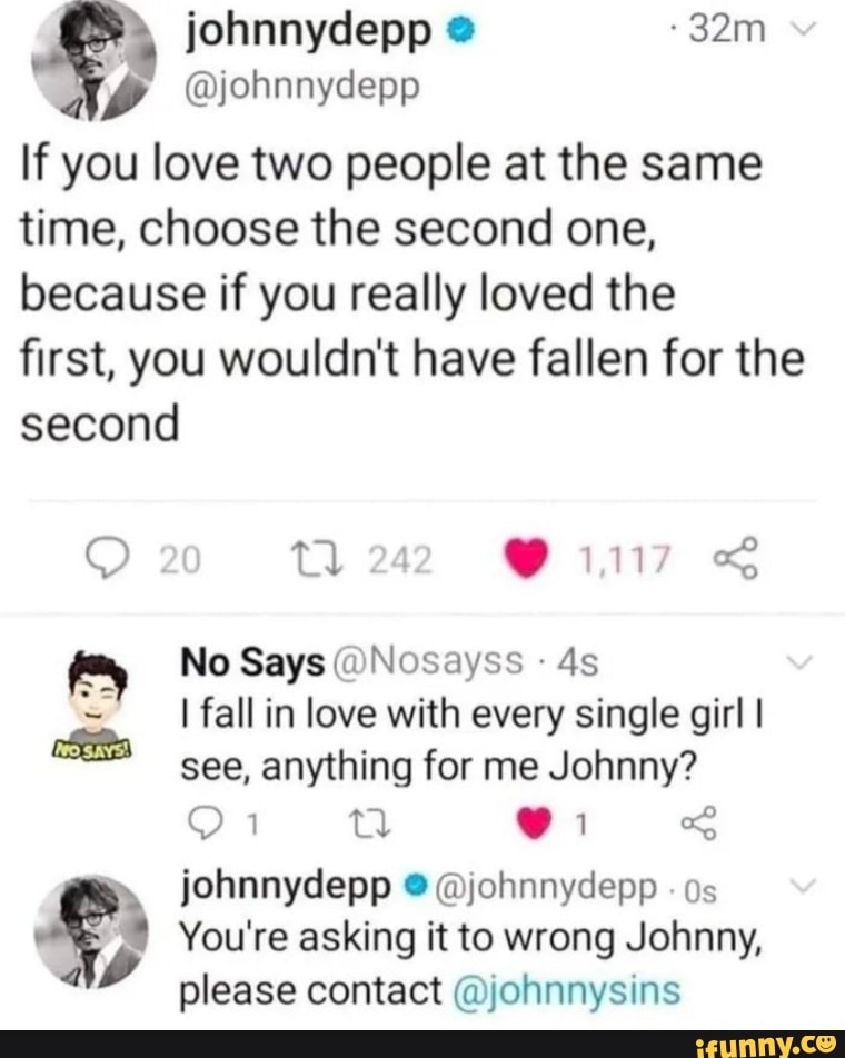 johnny depp if you love two people