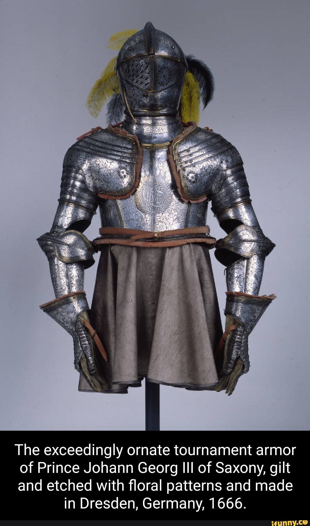 The exceedingly ornate tournament armor of Prince Johann Georg Ill of ...