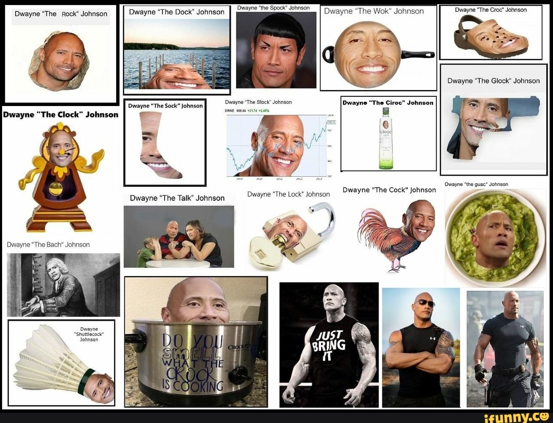 memes on X: Dwayne the Rock Johnson, Dwayne the Wok Johnson, Dwayne the  Cock Johnson, what is Indian Rocks name?  / X