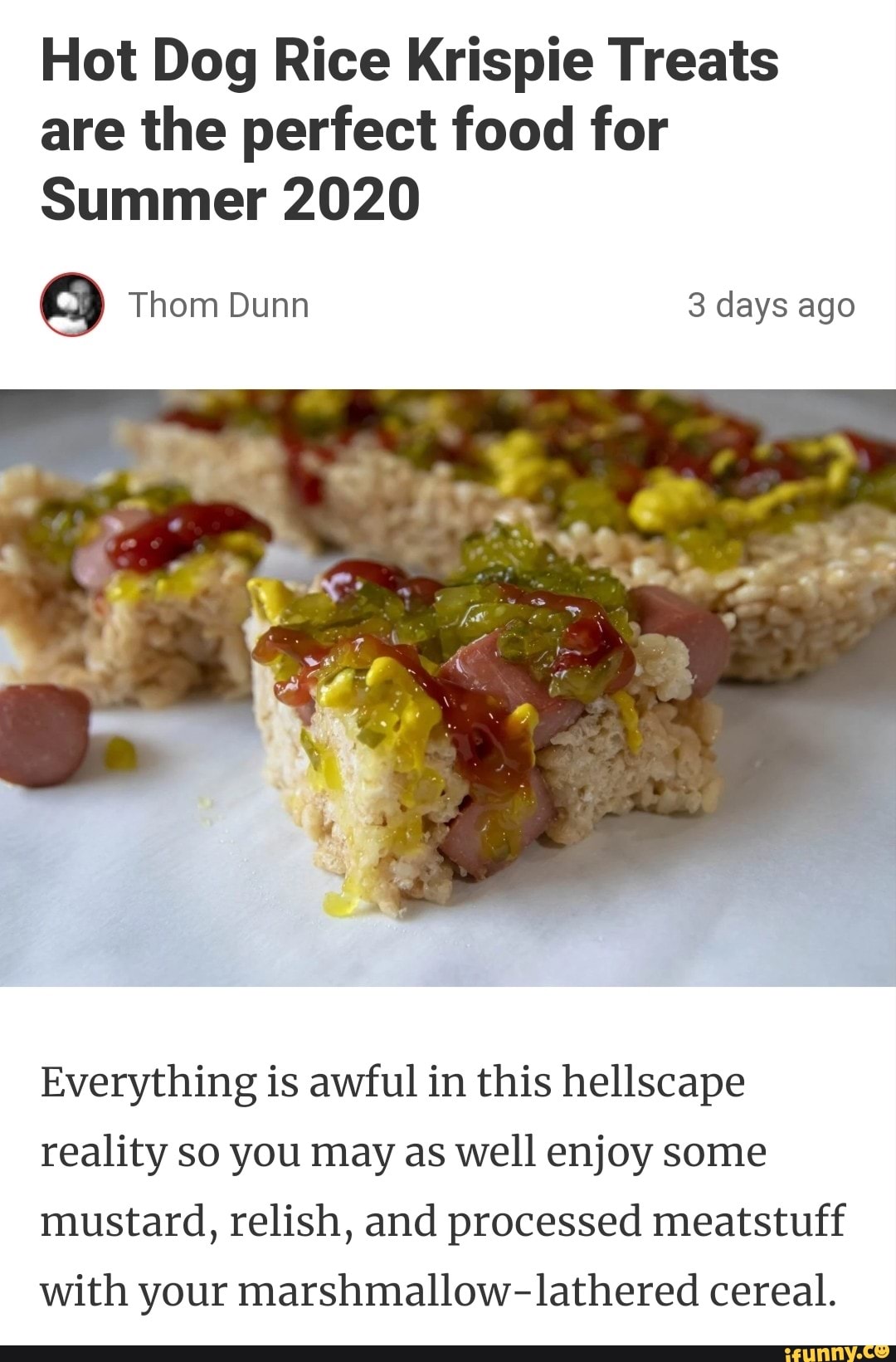 Hot Dog Rice Krispie Treats are the perfect food for Summer 2020 O Thom ...