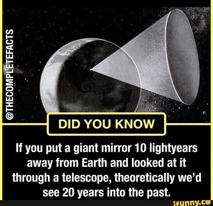 DID YOU KNOW If you put a giant mirror 10 lightyears away from Earth ...