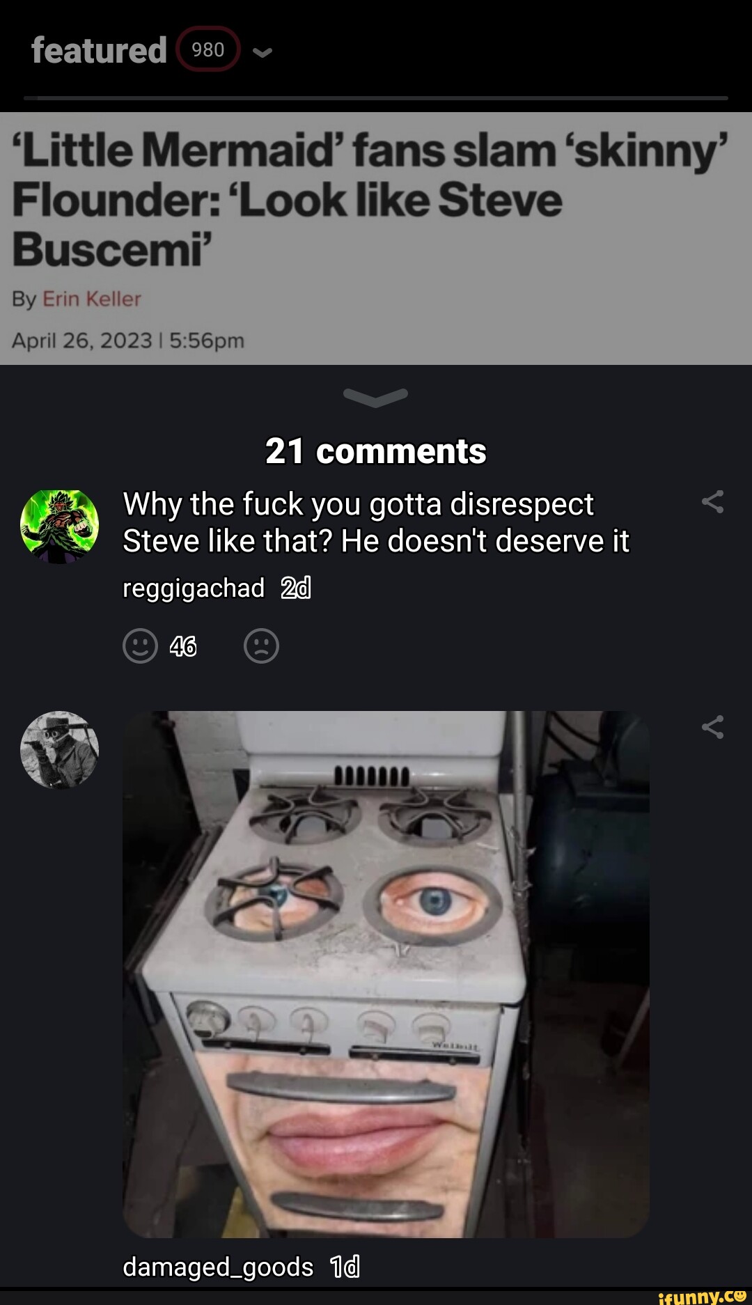 Featured 'Little Mermaid' fans slam 'skinny' Flounder 'Look like Steve Buscemi By Erin Keller