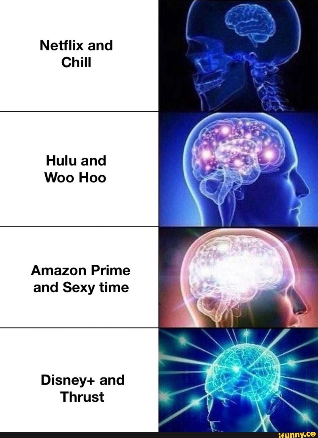 Netflix and Chill Amazon Prime and Sexy time Disney+ and Thrust - iFunny  Brazil