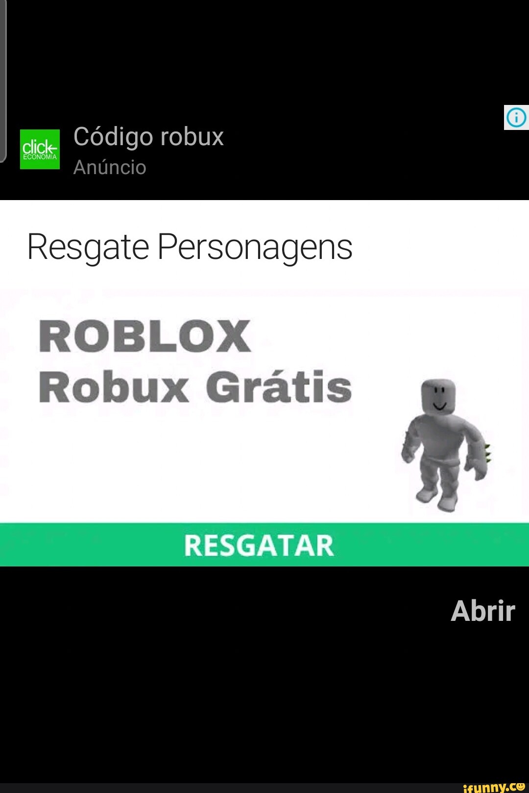 Código robux Resgate Personagens ROBLOX Robux Grátis RESGATAR