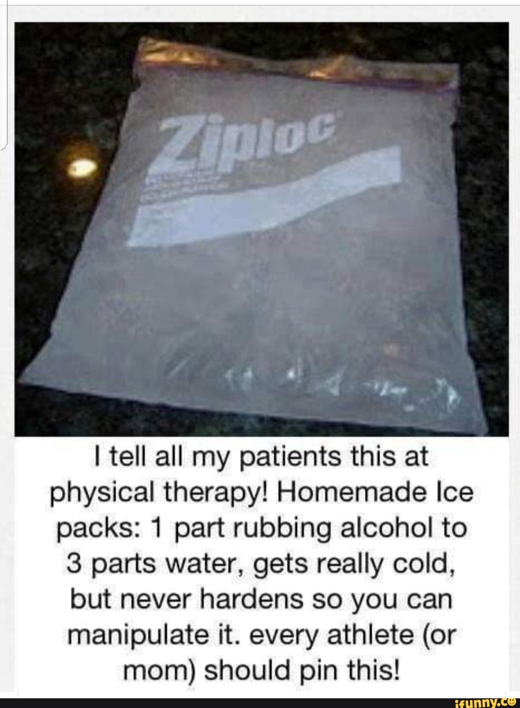 Rubbing alcohol deals ice pack