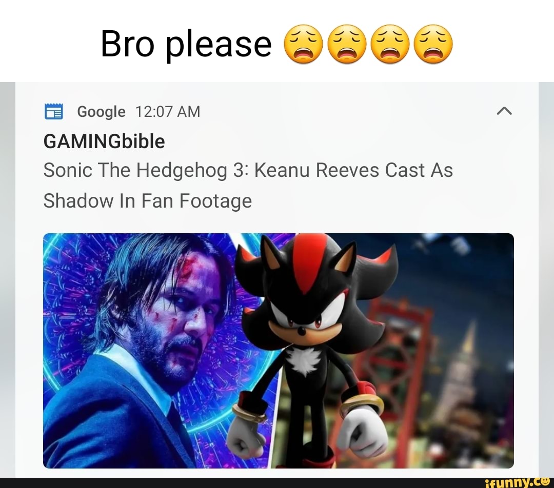 Fan Casting Keanu Reeves as Shadow The Hedgehog in Sonic The