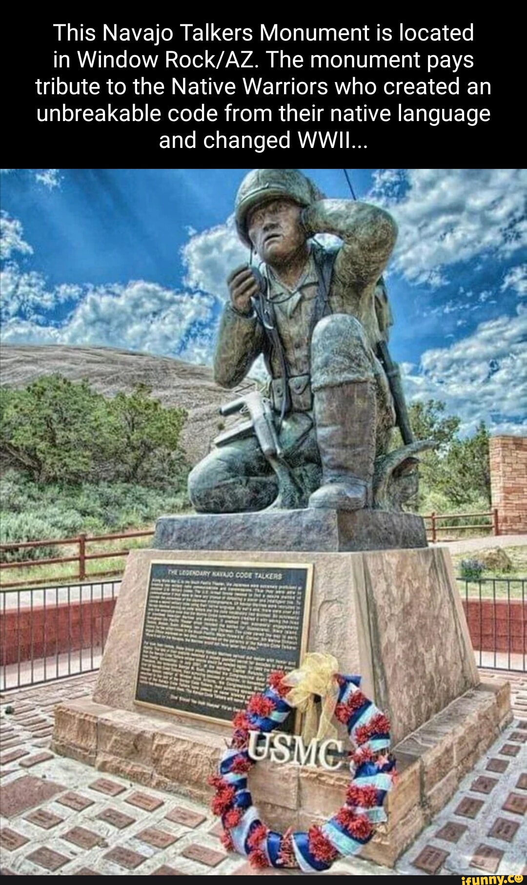 This Navajo Talkers Monument is located in Window The monument pays ...