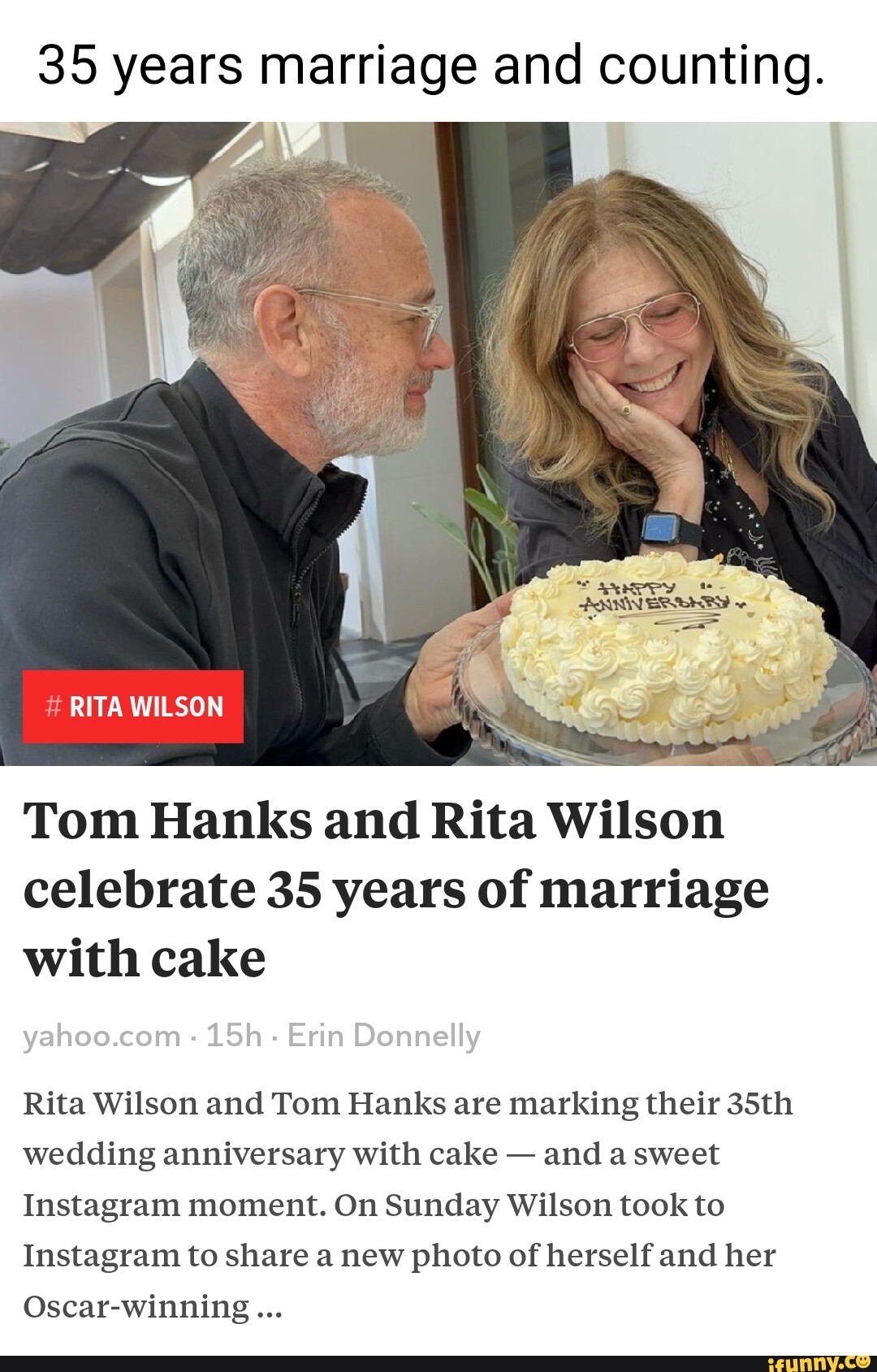 Tom Hanks and Rita Wilson celebrate 35th wedding anniversary