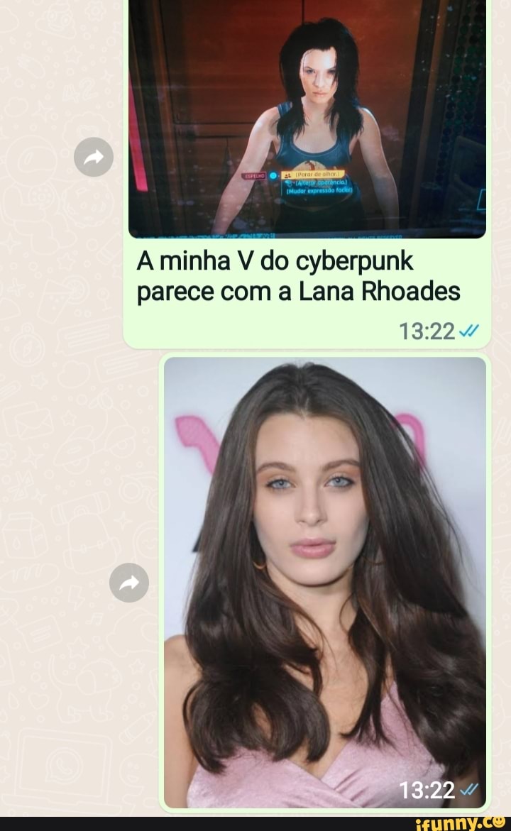 A minha V do cyberpunk parece com a Lana Rhoades - iFunny Brazil