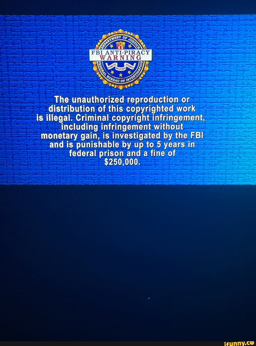 Fbi Warning Blue