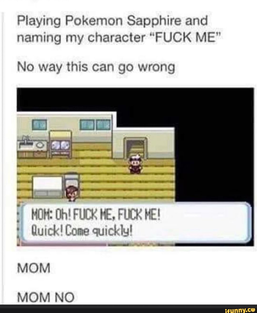 Playing Pokemon Sapphire and naming my character 