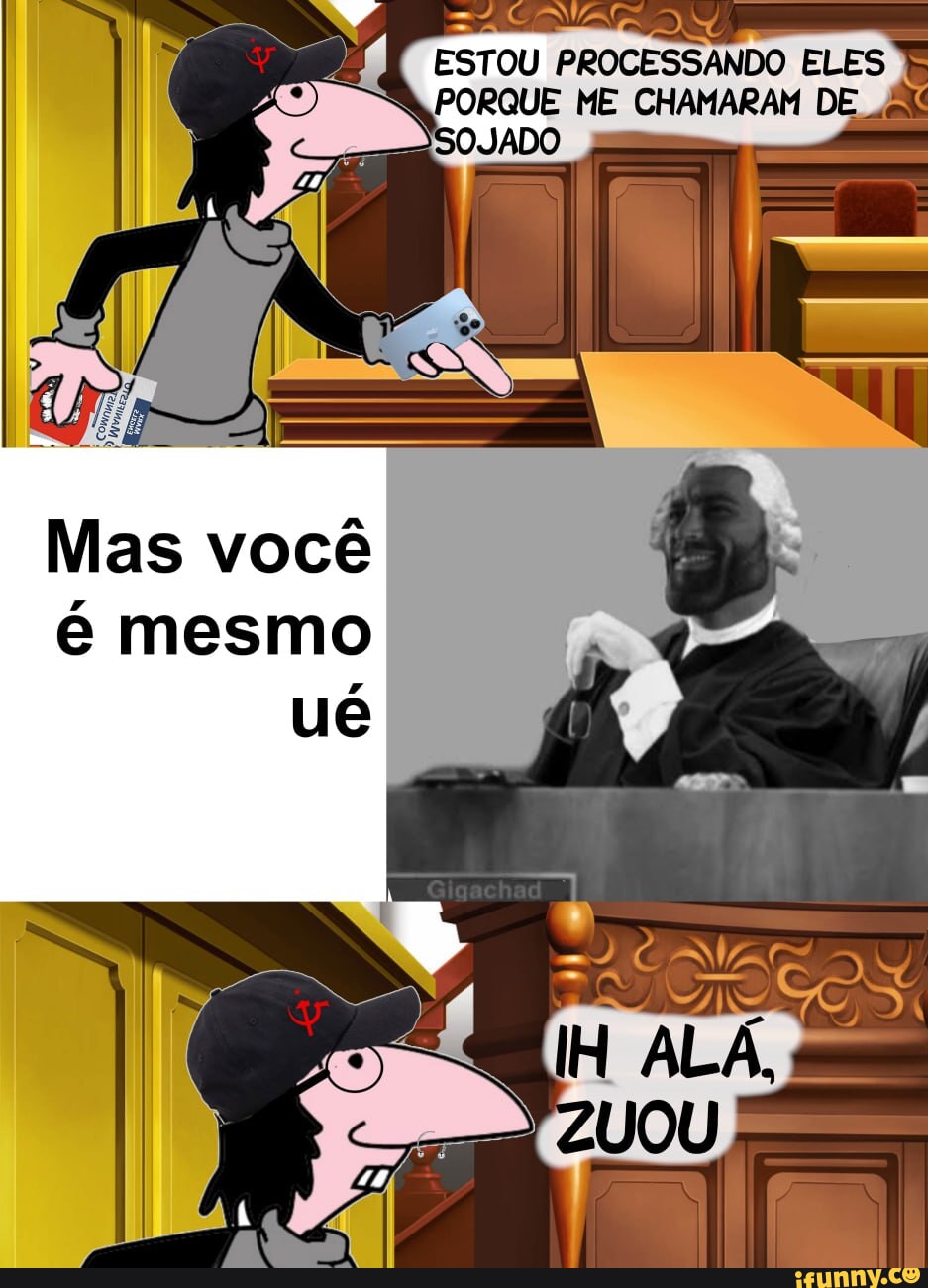 ESTOU PROCESSANDO ELES PORQUE ME CHAMARAM DE Mas você é mesmo ué ...