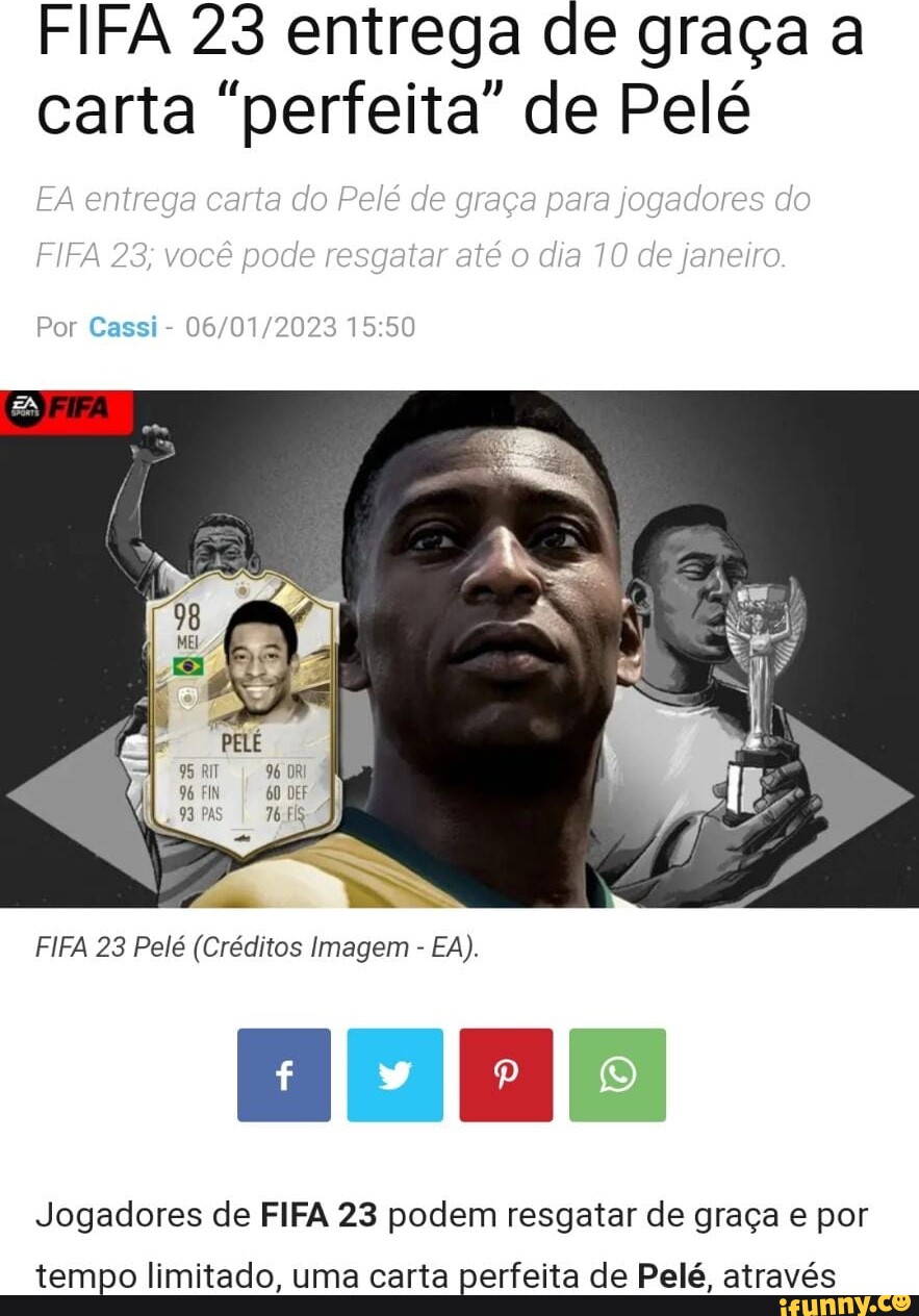 Pelé tem a melhor carta do FIFA 23