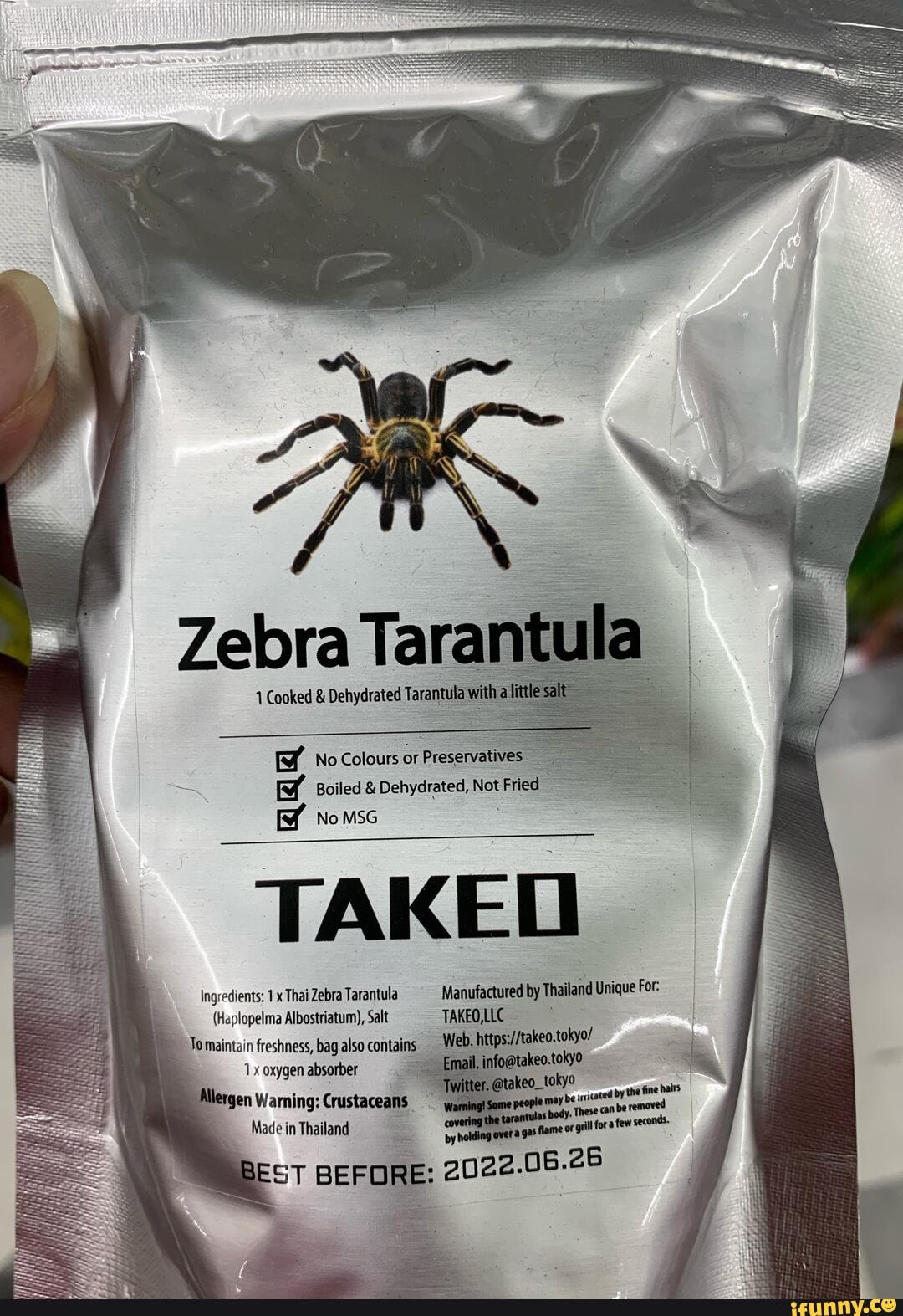 Zebra Tarai 1 Cooked & Dehydrated Tarantul No Colours or