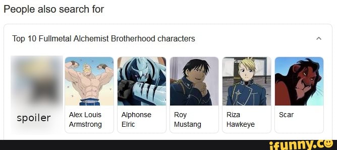 Top 10 Favourite Fullmetal Alchemist Brotherhood Characters 