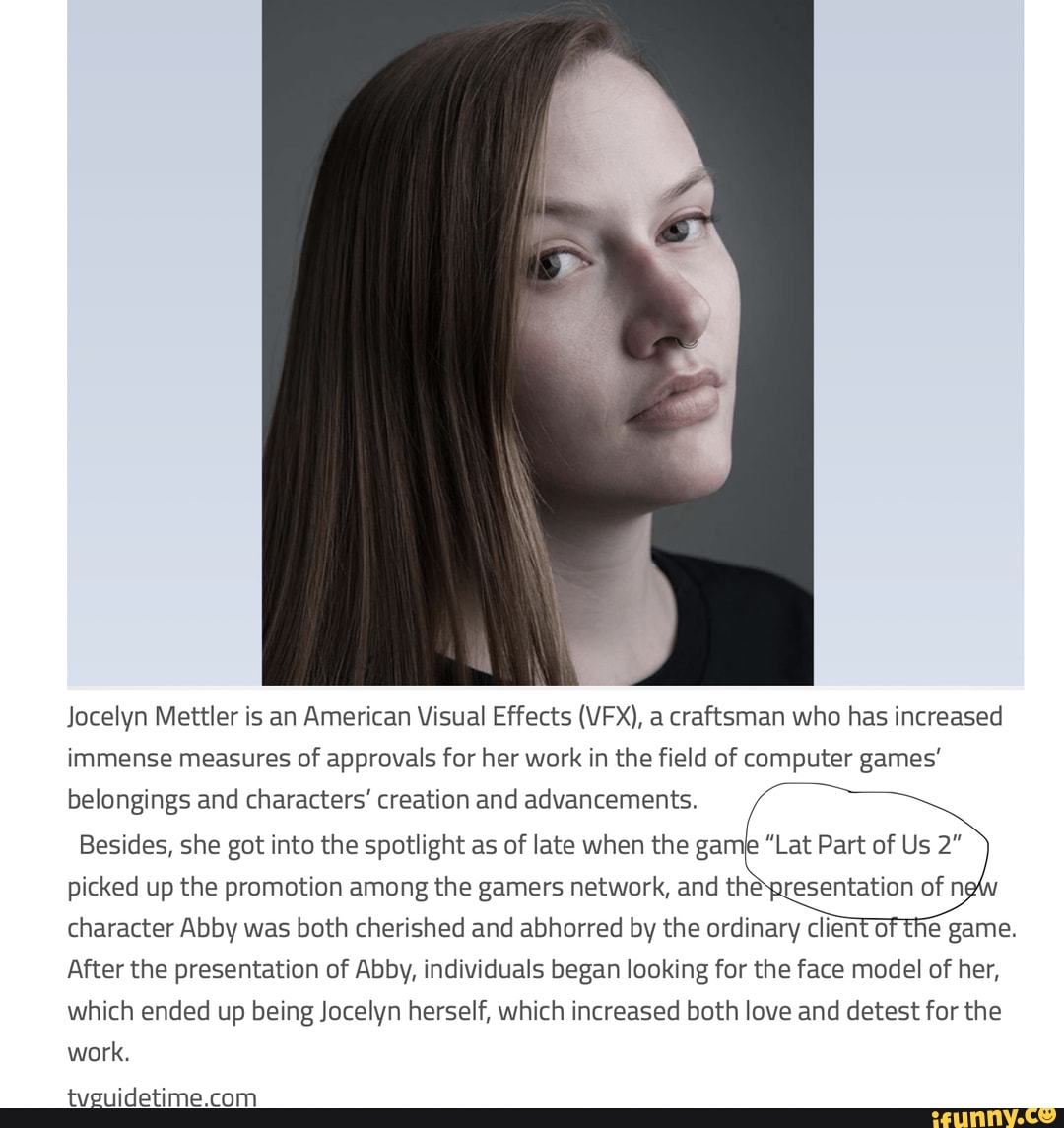 Jocelyn Mettler, the face model of Abby in 'The Last of Us Part II