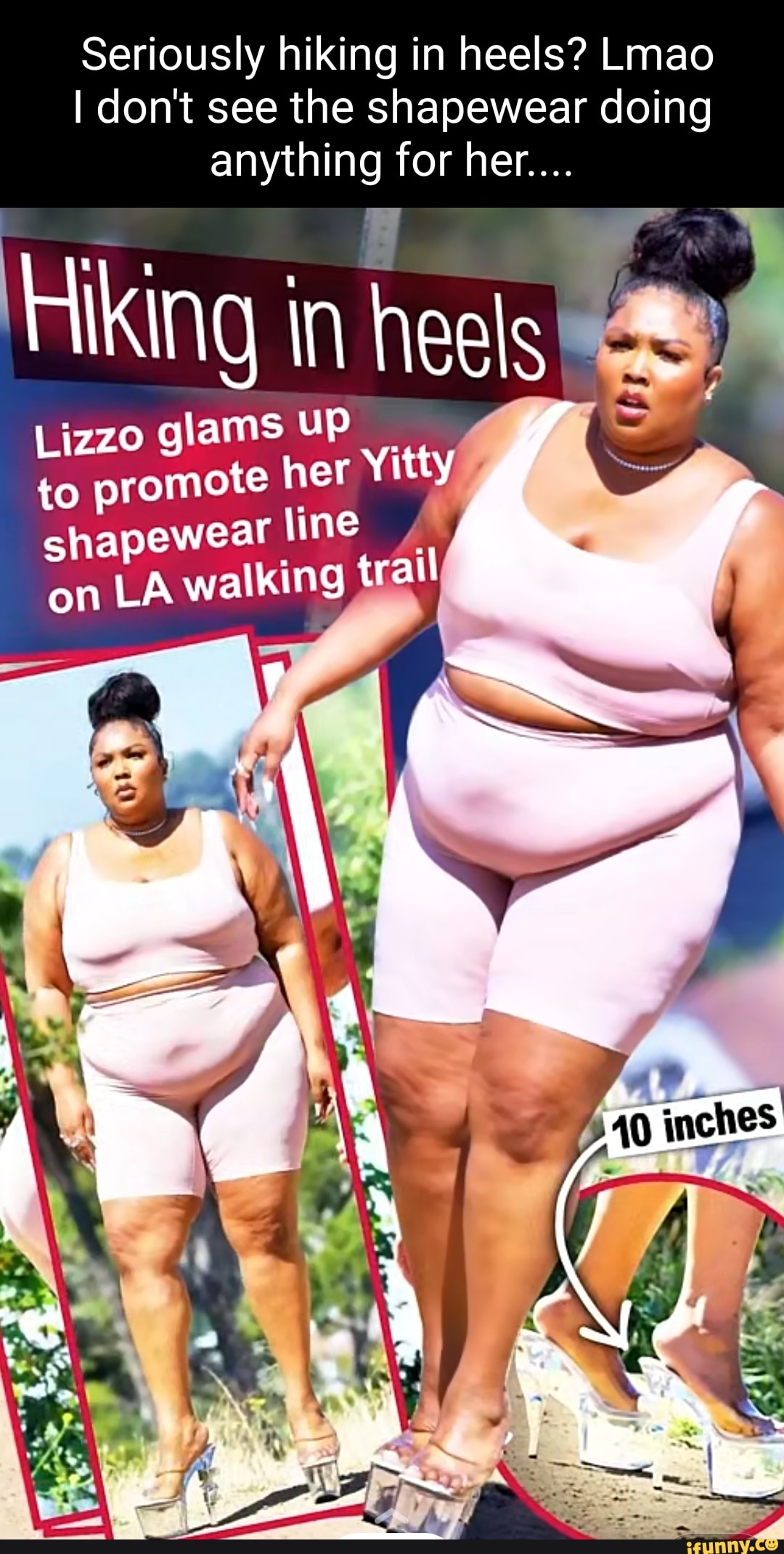 Lizzo Wears Stilettos on a Hiking Trail for a Yitty Shoot