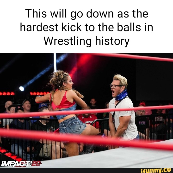 This will go down as the hardest kick to the balls in Wrestling history