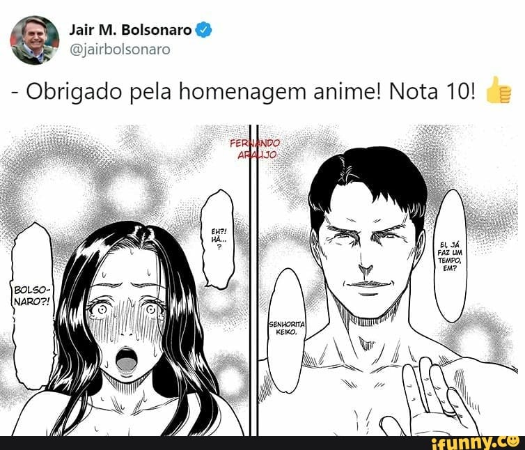 Obrigado pela homenagem anime! Nota 10! de 21:44 01 jul 19 Twitter for  Android - iFunny Brazil