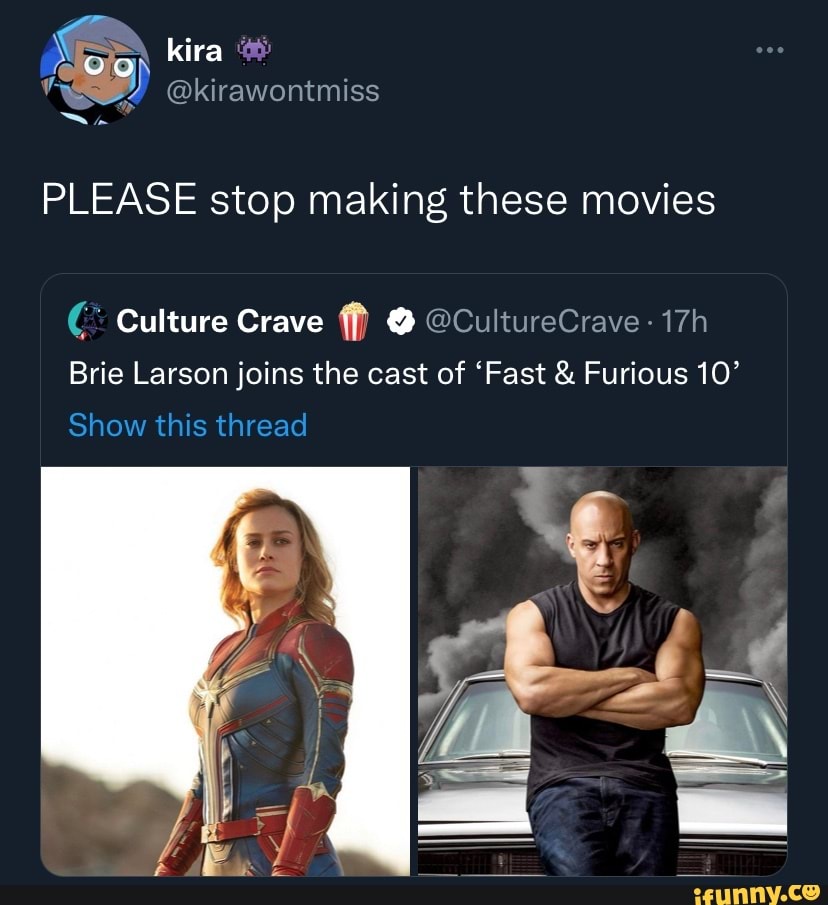 Brie Larson Joins the Cast of 'Fast & Furious 10