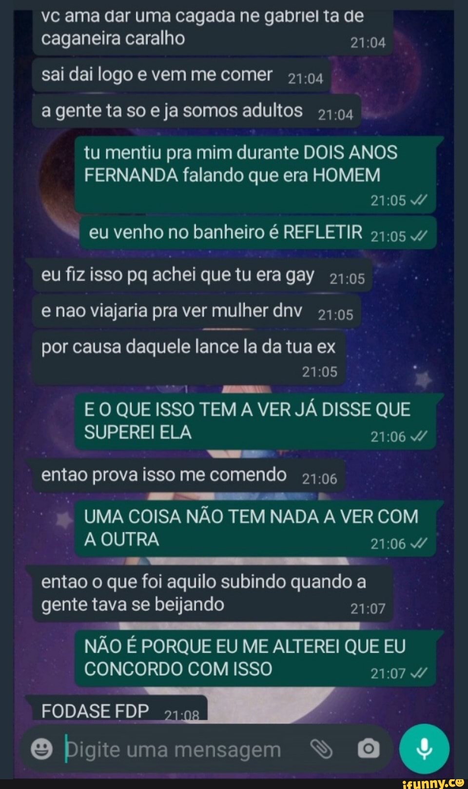 Po Uma pergunta clichê. Quem você salvaria? Sua mãe ou sua namorada?  Parabéns! Na verdade, não é uma pergunta porque você não tem namorada!  ADMiin - iFunny Brazil