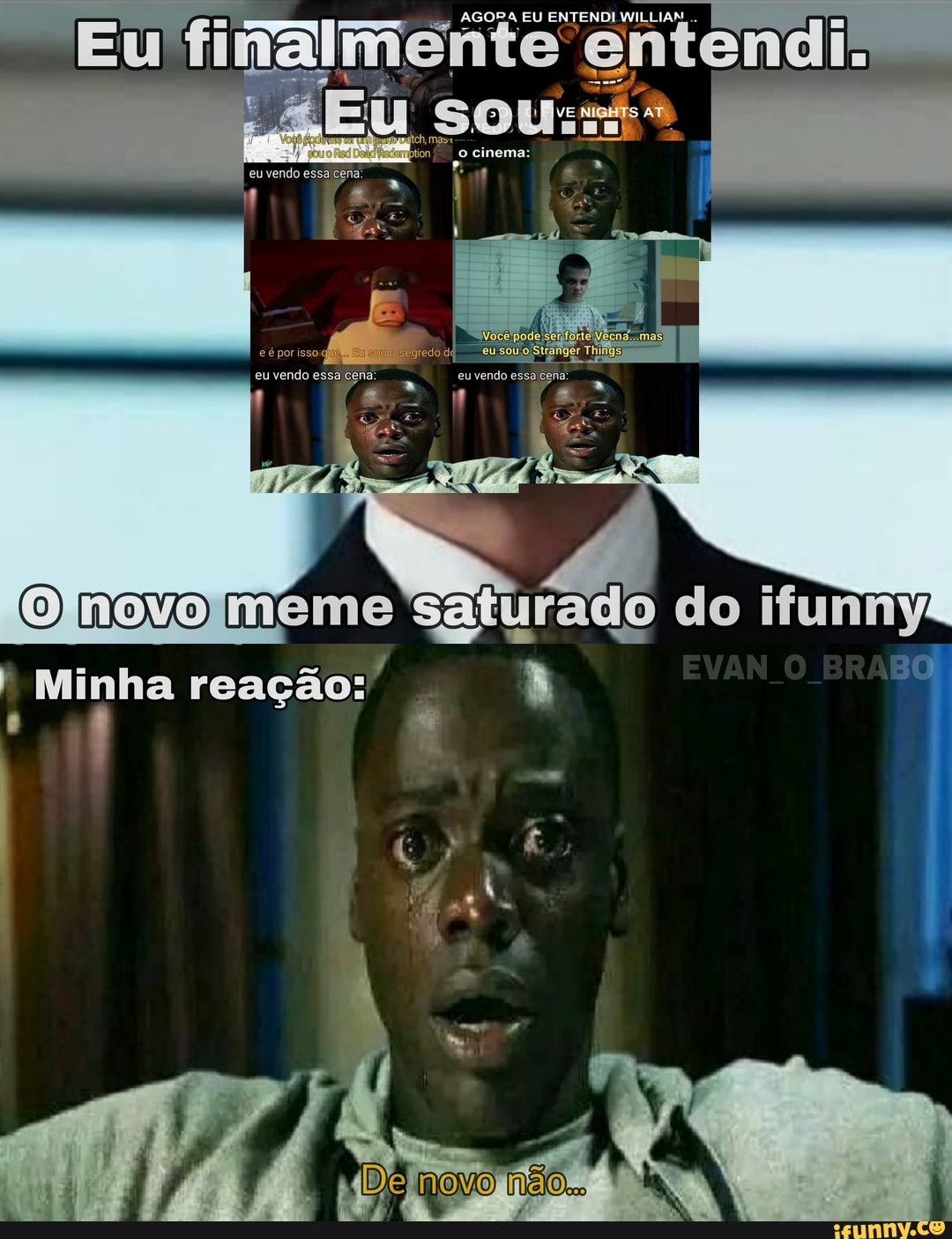 A mina postou uma cena/meme de Another (famosa cena do guarda