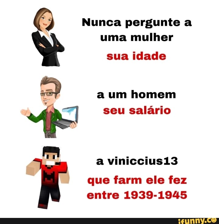 Nunca pergunte a uma mulher sua idade um homem o seu salário