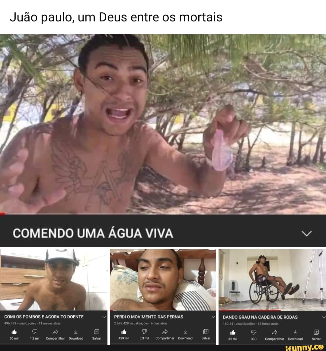 Juão paulo, um Deus entre os mortais COMENDO UMA ÁGUA VIVA NW A S COMI OS  POMBOS