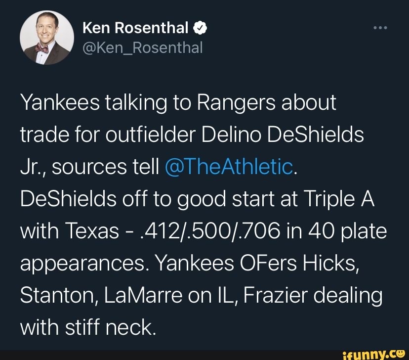 Yankees talking trade for Delino DeShields