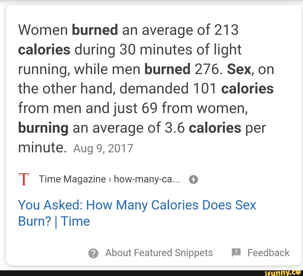 Women burned an average of 213 calories during 30 minutes of light running,  while men burned