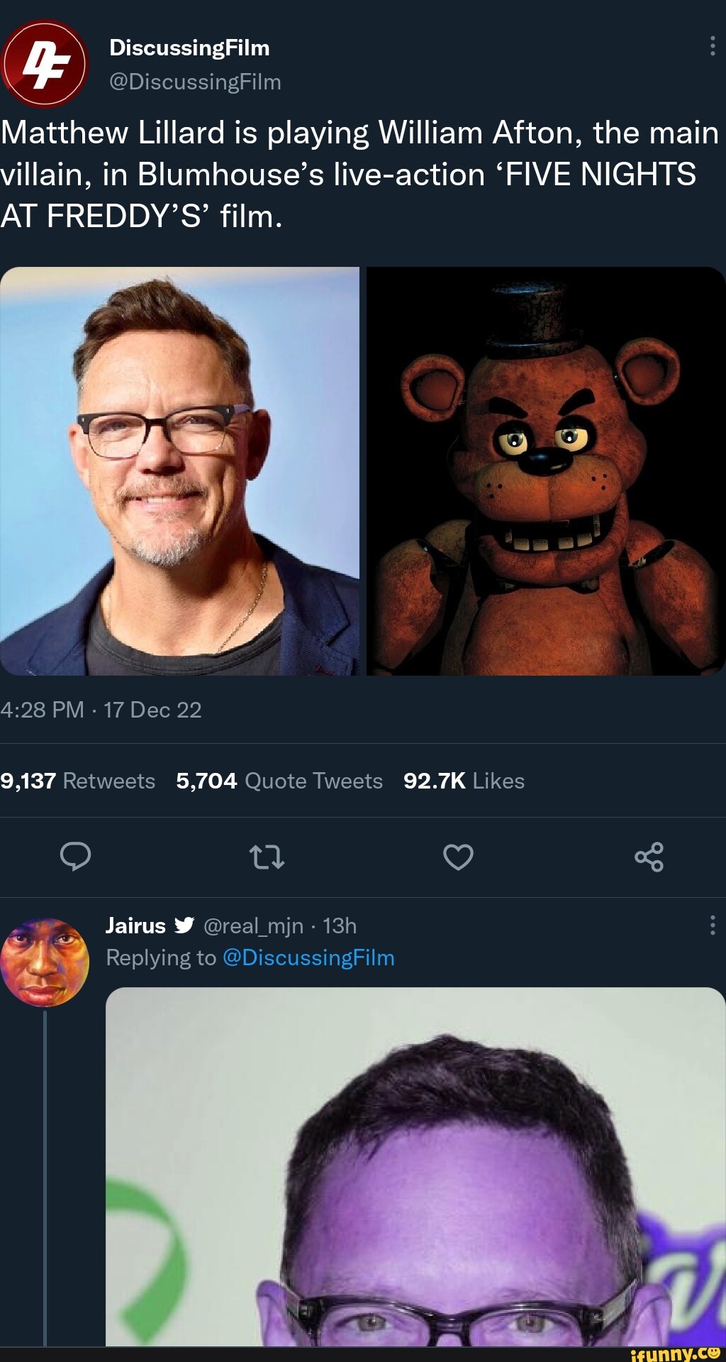 Discussingfilm Discussingfilm Matthew Lillard Is Playing William Afton